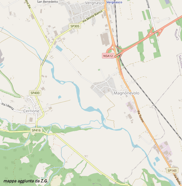 Mappa Elvo a Cerrione e Magnonevolo