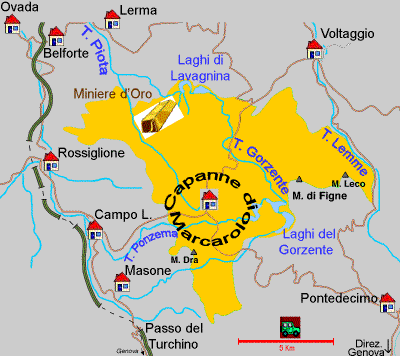 Mappa / cartina Parco Capanne Marcarolo.